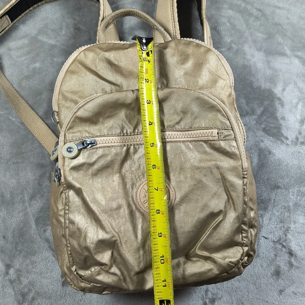 Kipling Seoul Backpack Gold Laptop Sleeve Travel School Bag Commuter